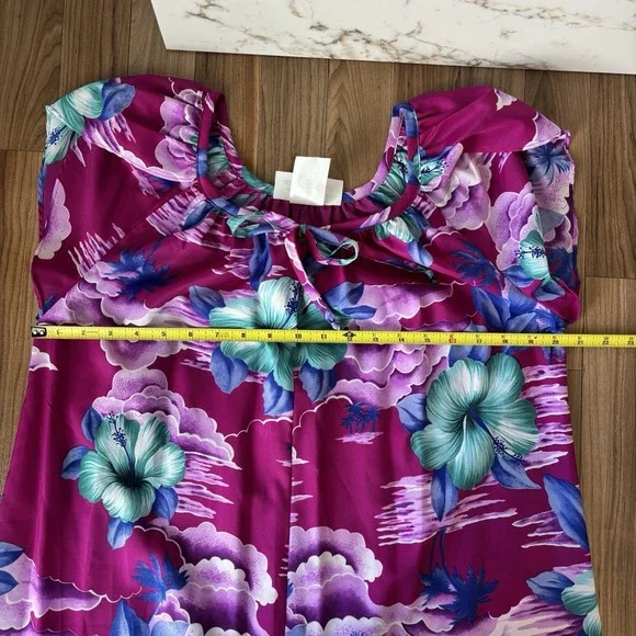 Vintage Hilo Hattie's Womens Muumuu Hawaiian House Dress Size M Floral Tropical - Picture 8 of 10